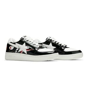 Bapesta M1 Low Shark Face Black Size 11 New No Box